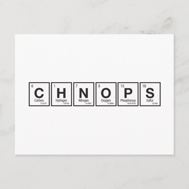CHNOPS for All Postcard (Front)