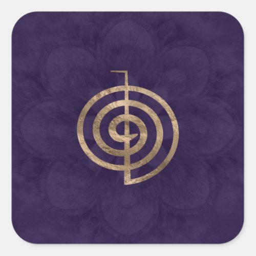Cho Ku Rei _ gold on purple lotus Square Sticker