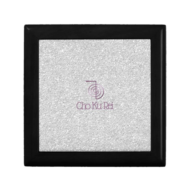 Cho Ku Rei Reiki Symbol Silver Glitter Gift Box (Front)