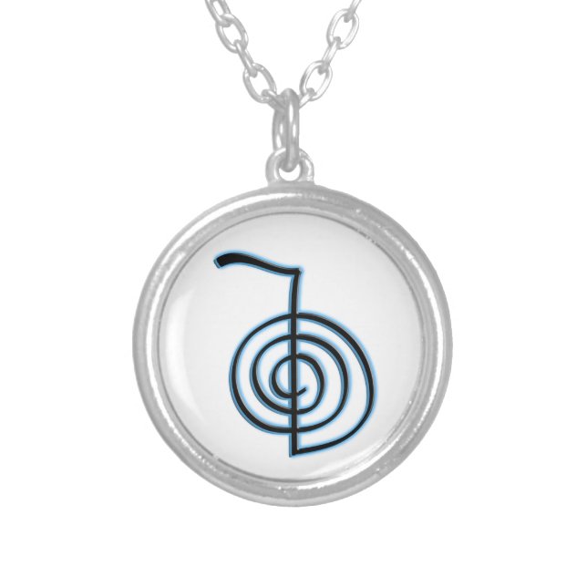 Cho Ku Rei Reiki Symbol Silver Plated Necklace (Front)