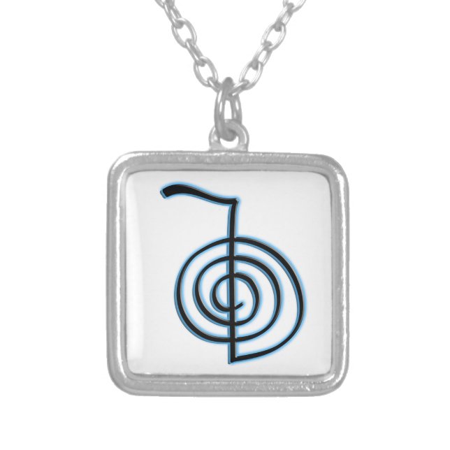 Cho Ku Rei Reiki Symbol Silver Plated Necklace (Front)
