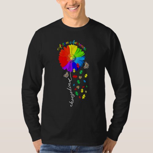 Cho Ose K Ind Autism Awareness Month Women Sunflow T_Shirt