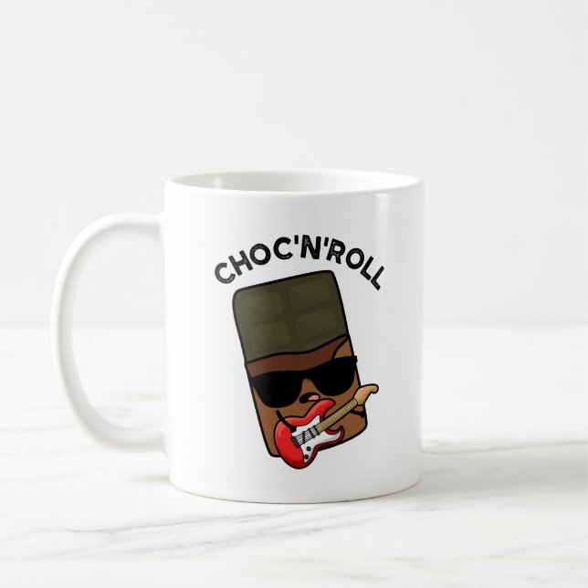 Choc And Roll Funny Chocolate Pun  Coffee Mug (Left)