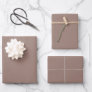 Choc Brown Solid Color 9C7F74 Wrapping Paper Sheets