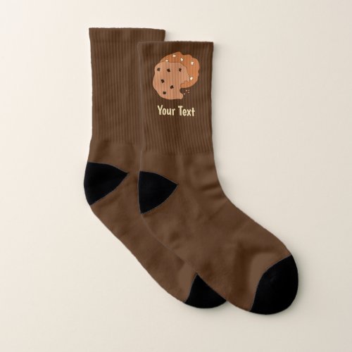 Choc chip cookies _ milk  white chunk custom text socks