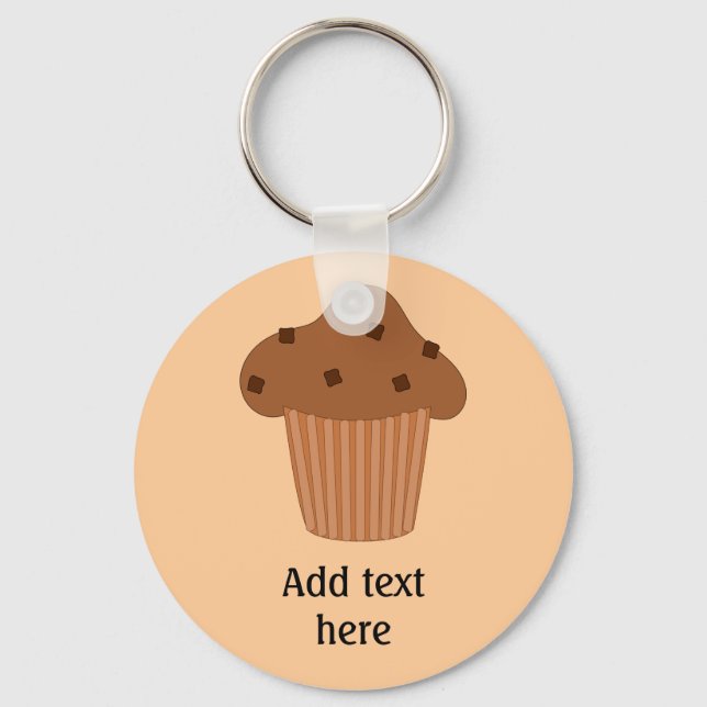 Choc Chip Muffin image with Personalized Text Keychain (Front)