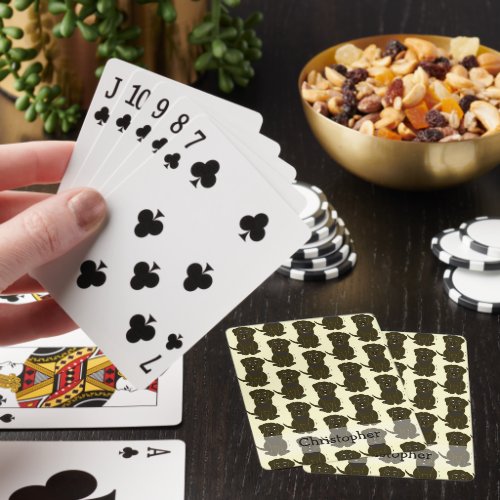 Choc Labrador Dog Design Any Colour Background Poker Cards