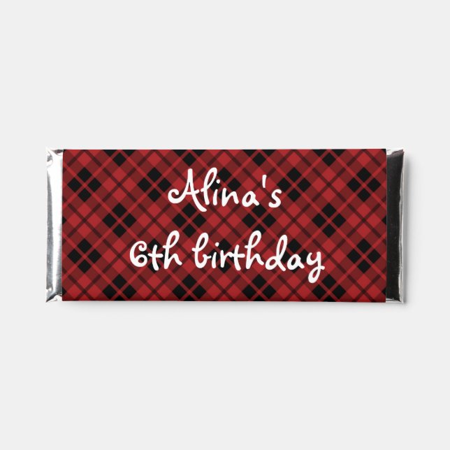 Choc Wrapper - printed Christmas D1 background Hershey Bar Favors (Front)