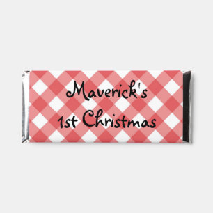 Choc Wrapper - printed Christmas D2 background Hershey Bar Favors