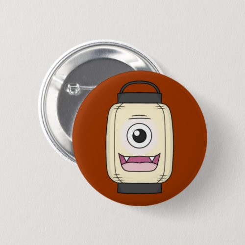 Chochin_obake Paper Lantern Ghost Button