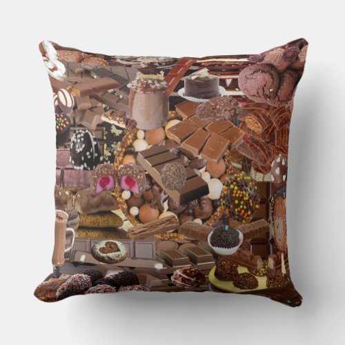 Chockablock chocs throw pillow