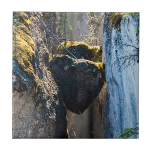 Chockstones in Maligne Canyon - Alberta, Canada Ceramic Tile