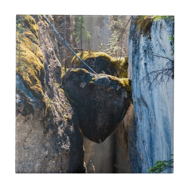 Chockstones in Maligne Canyon - Alberta, Canada Ceramic Tile (Front)