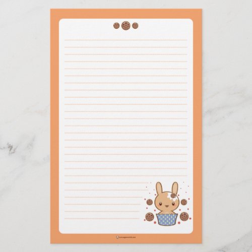 Choclate Chip Cookie Truffle Bunny Stationery