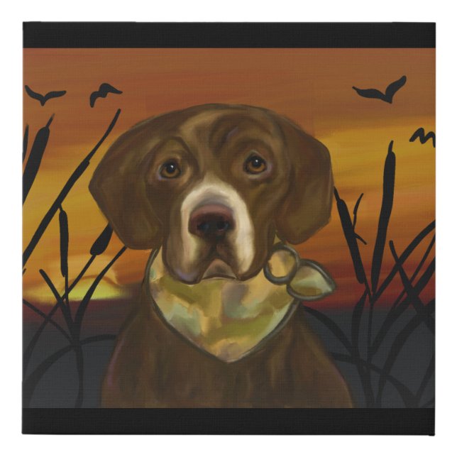 CHOCLATE  LAB FAUX CANVAS PRINT (Front)
