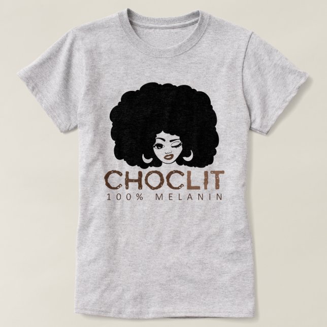 Choclit Black Woman Afro T-Shirt (Design Front)