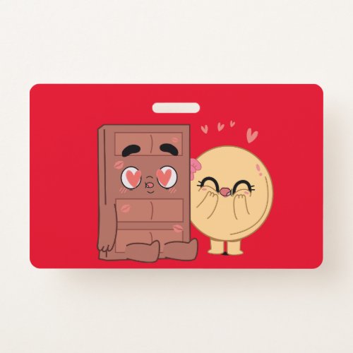 Choco And Pancake Couples Love Valentine Matching  Badge