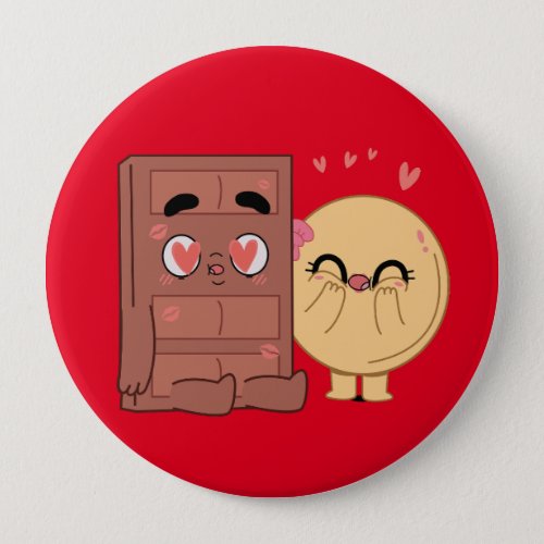 Choco And Pancake Couples Love Valentine Matching  Button