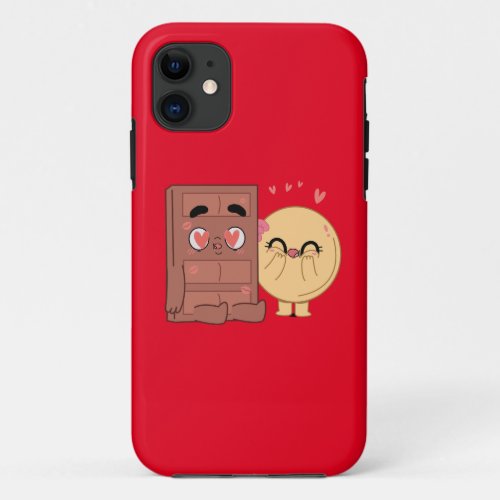 Choco And Pancake Couples Love Valentine Matching  iPhone 11 Case
