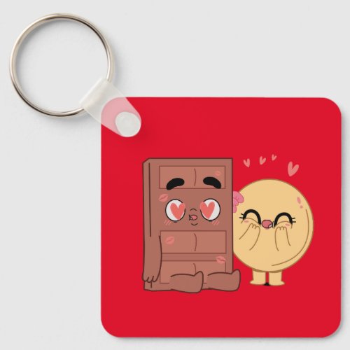 Choco And Pancake Couples Love Valentine Matching  Keychain