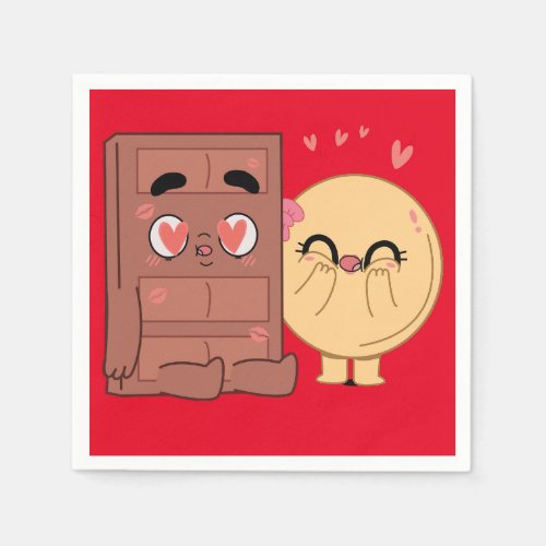 Choco And Pancake Couples Love Valentine Matching  Napkins