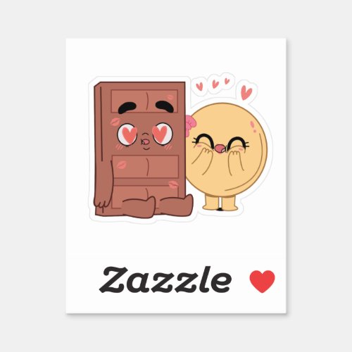 Choco And Pancake Couples Love Valentine Matching  Sticker