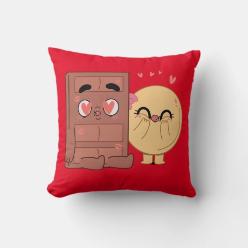 Choco And Pancake Couples Love Valentine Matching  Throw Pillow