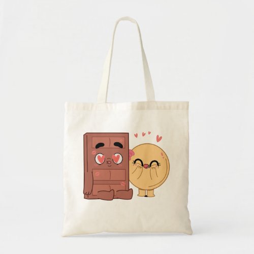 Choco And Pancake Couples Love Valentine Matching  Tote Bag