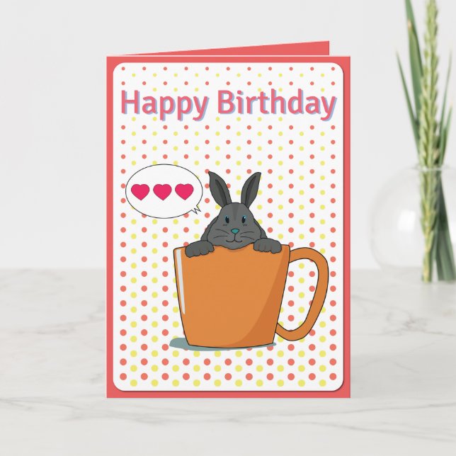 Choco bunny Happy Birthday Card (Front)