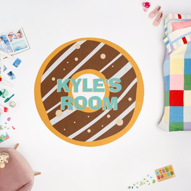 Choco Donut Fun Boy Bedroom or Kids Playroom Round Rug (Choco Donut Fun Boy Bedroom or Kids Playroom Round Rug
)