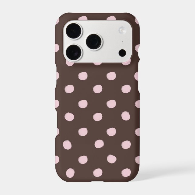 Choco Mint & Pink Polka iPhone Case (Back)