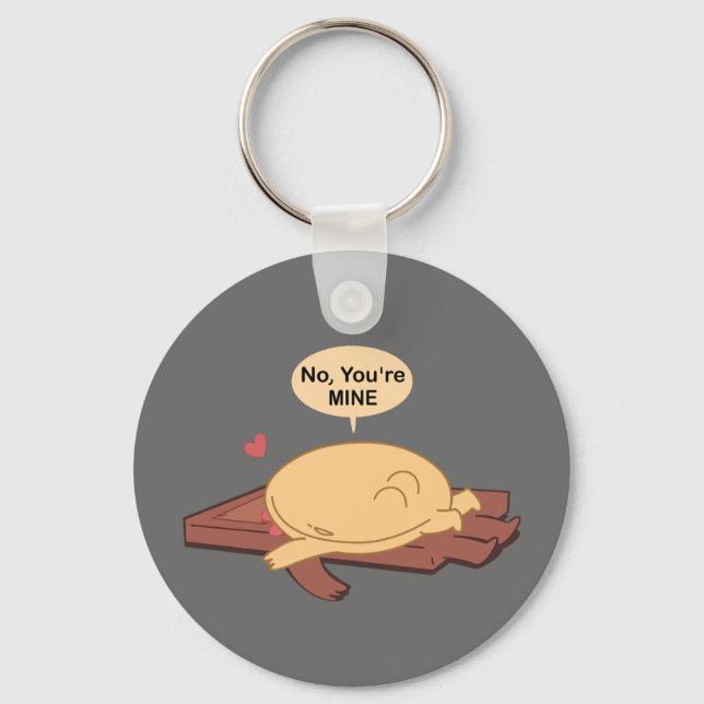 Choco Pancake Cute Lovers Together Keychain (Front)