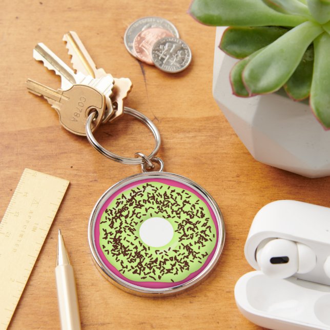 Choco Sprinkle with Matcha Glaze Donut, Doughnut, Keychain (Desk)