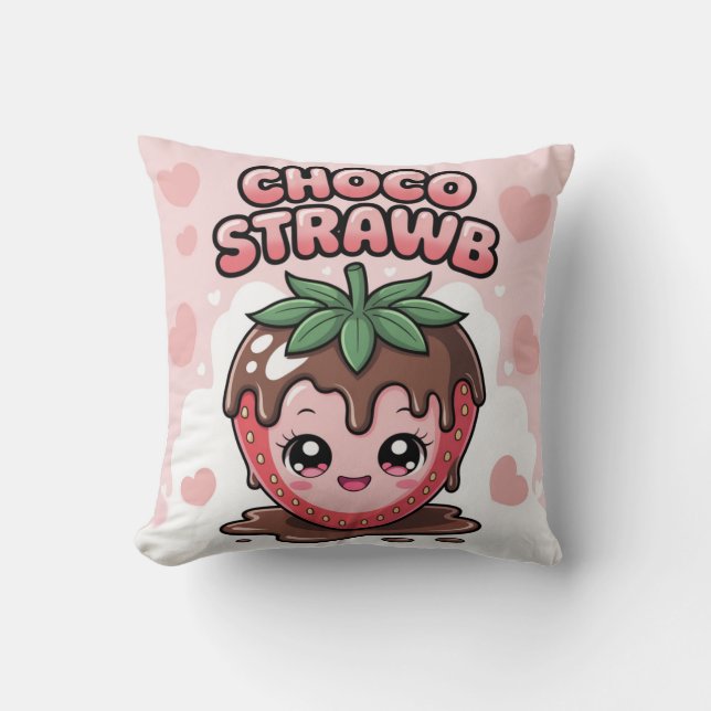 CHOCO STRAWB THROW PILLOW (Front)