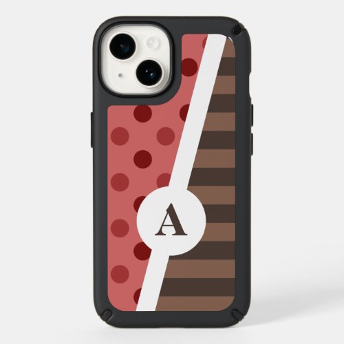 Choco Strawberry Polka Dot and Stripe Pattern Speck iPhone 14 Case
