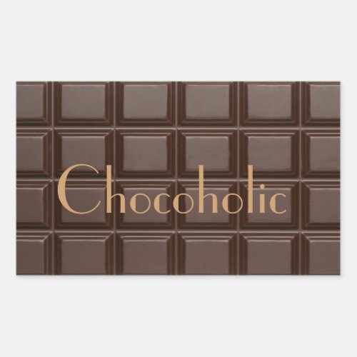 Chocoholic Chocolate Bar Rectangular Sticker