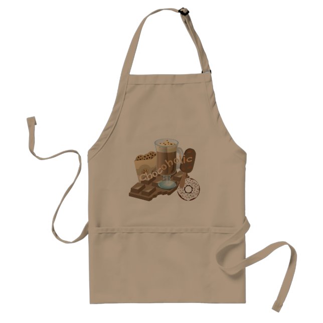 Chocoholic Chocolate Collage Adult Apron (Front)