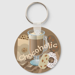 Chocoholic Chocolate Collage Keychain