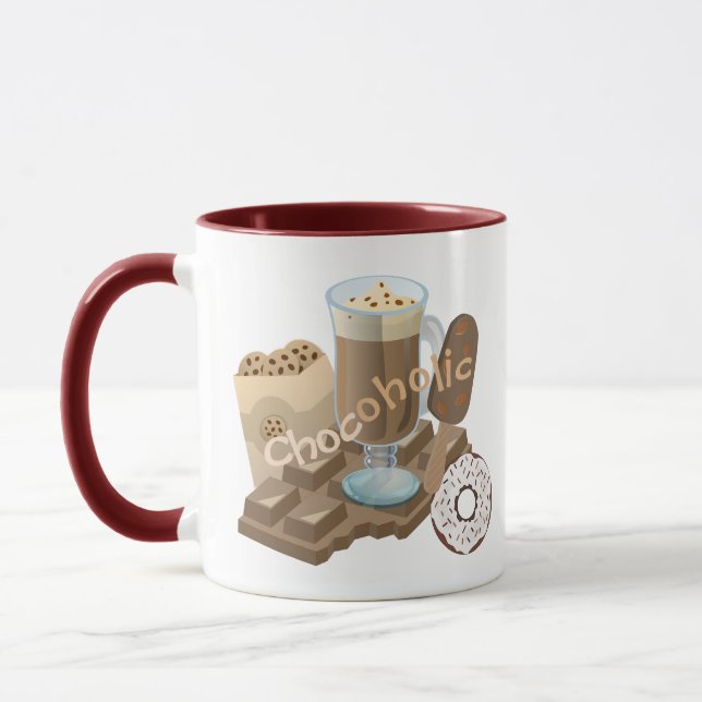 Chocoholic Chocolate Collage Mug (Left)