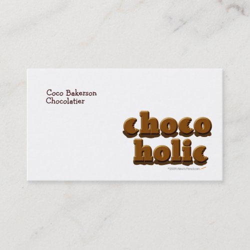 Chocoholic Customizable Chocolate Lovers Template Business Card Template