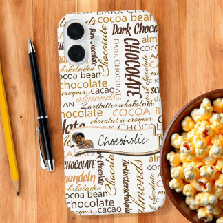Chocoholic Multilingual Word Collage Typography iPhone 16 Plus Case
