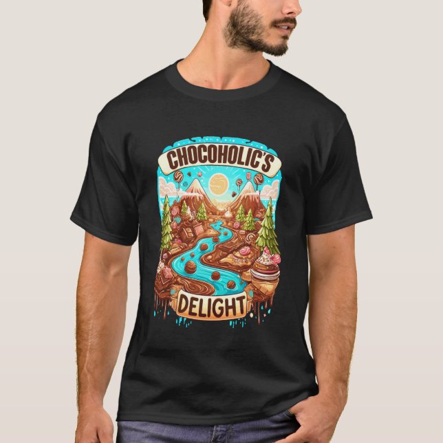Chocoholic's Delight Funny Baking Ganache Cake Bak T-Shirt (Front)