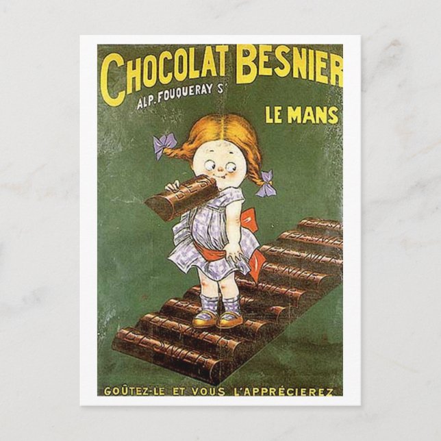 Chocolat Besnier Vintage Ad Postcard (Front)