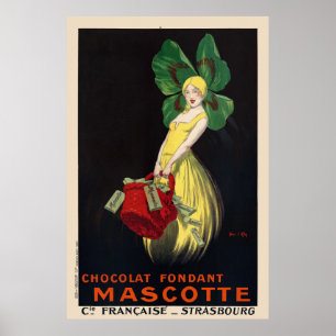 Chocolat fondant Mascotte Vintage Poster 1920