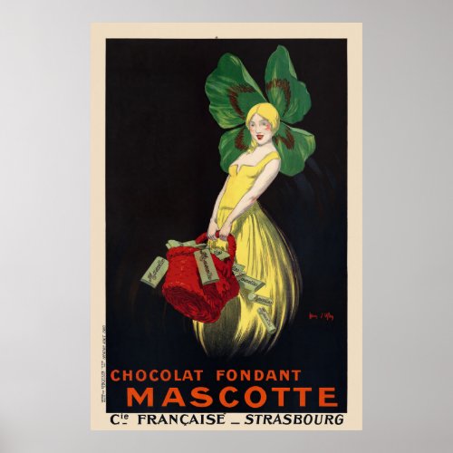 Chocolat fondant Mascotte Vintage Poster 1920