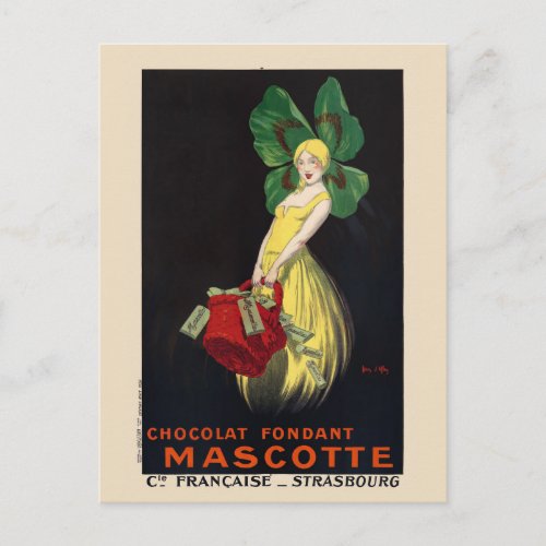 Chocolat fondant Mascotte Vintage Poster 1920 Postcard