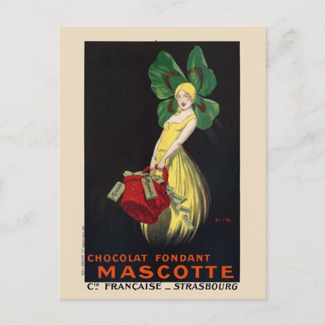 Chocolat fondant Mascotte Vintage Poster 1920 Postcard (Front)