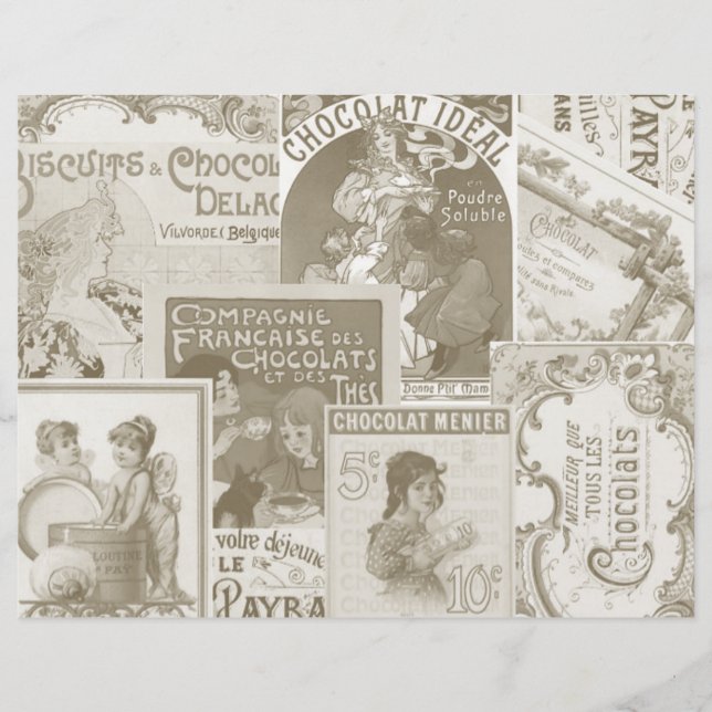 Chocolat Francais publicité Découpage et Collage (Front)