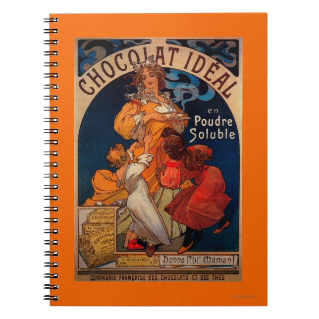 Chocolat Ideal Vintage PosterEurope Notebook (Front)