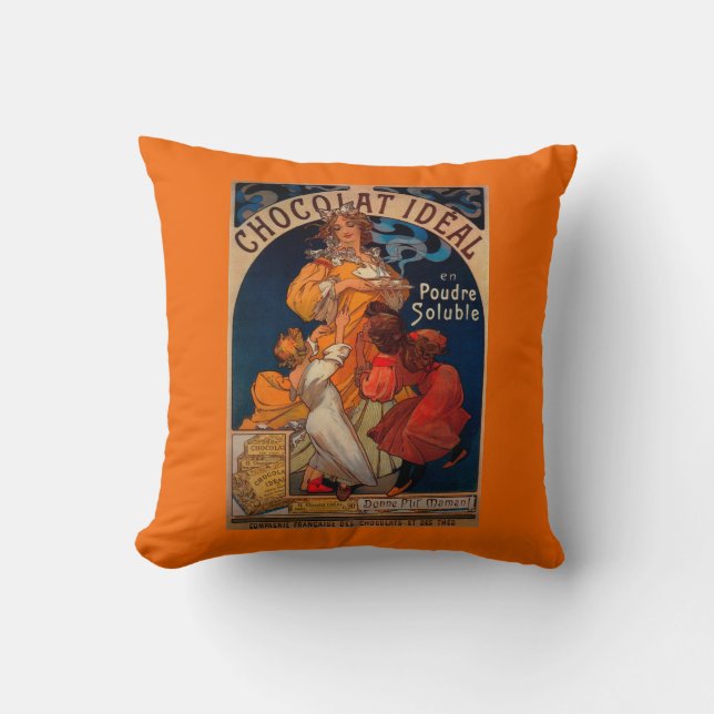 Chocolat Ideal Vintage PosterEurope Throw Pillow (Front)
